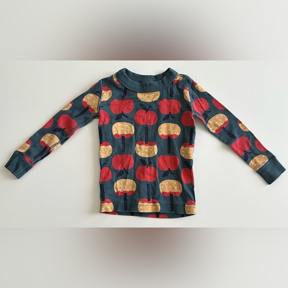Hanna Andersson long john pajamas 90 cm 3T Candy apple fall autum apples VGUC - Picture 2 of 6